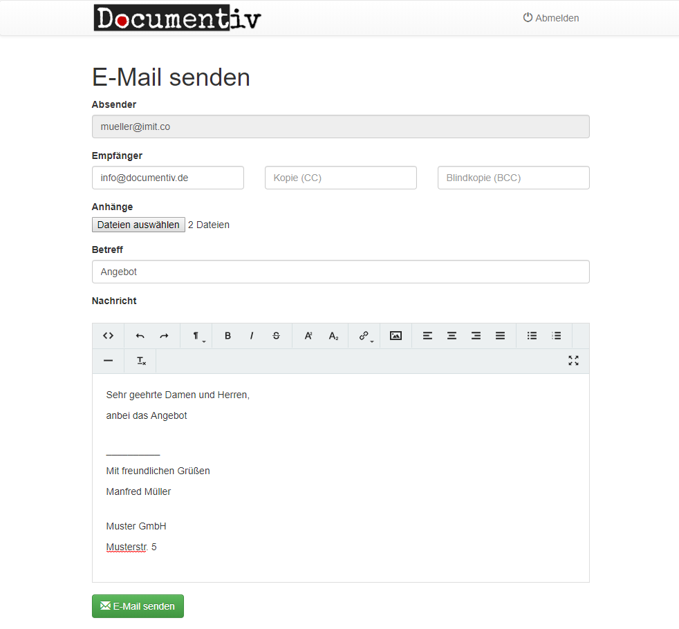 Documentiv Webmail
